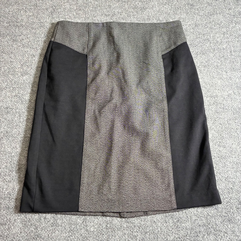 Van‎ Heusen Studio Pencil Skirt Womens 12 Gray Black Colorblock Stretch